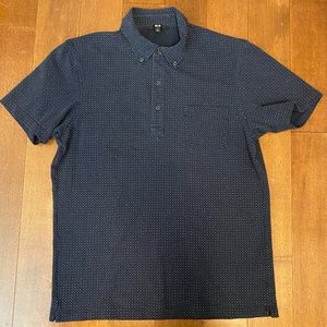 Uniqlo - Polka Dot Navy Polo - Sz M